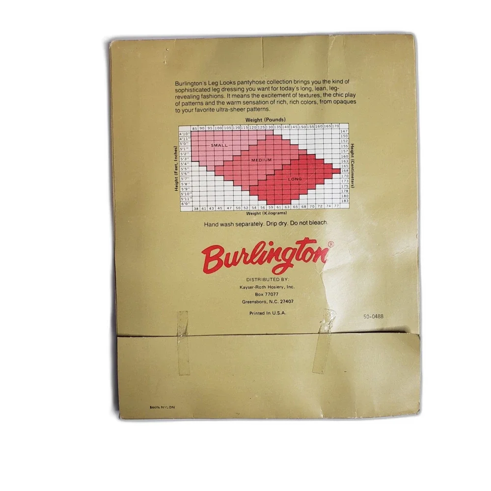 Vintage Burlington Shadow Rib Sheer Red Panty Hose Womens Size Long NEW